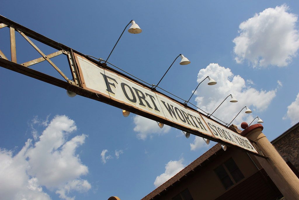 Historic Fort Worth Stockyards entrance sign